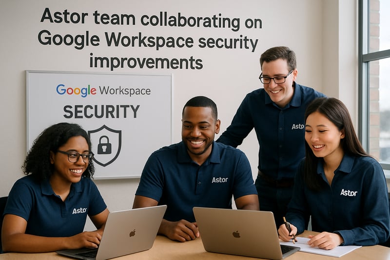 Astor team collaborating on Google Workspace security improvements Astor team collaborating on Google Workspace security improvements